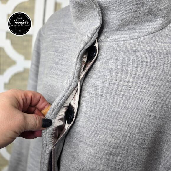 Lands' End Women's Gray Poly Blend Hidden Button Fully Lined Jacket Size 4X 30W - Picture 5 of 12